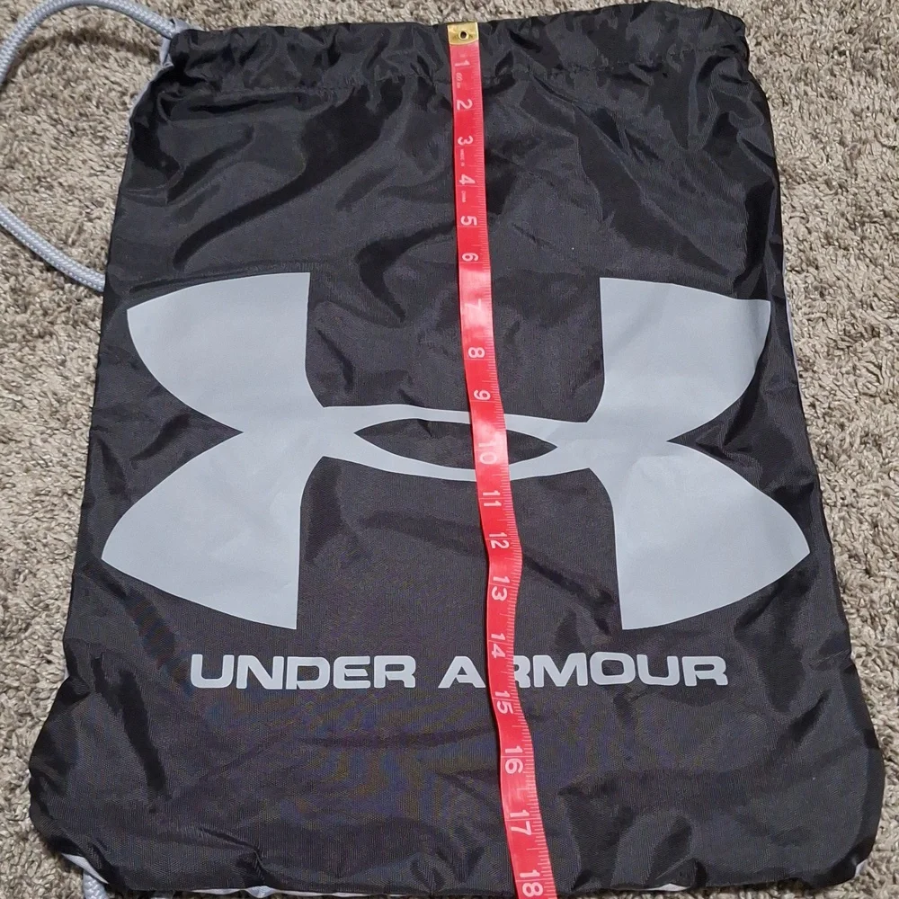 Under Armour Gray Black Nylon Canvas Drawstring Backpack